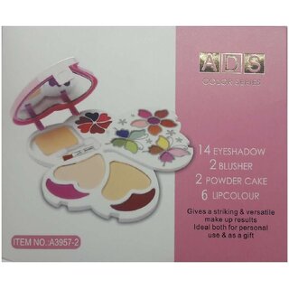 Ads Makeup-Kit With 14 Eye Shado 2 Blusher And 2 Compact Powder And 6 Lip Color