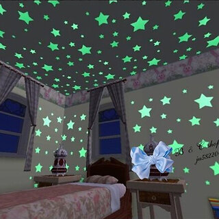                       Night Glowing Radium PVC Magic Stars for Room Ceiling - 1 set                                              