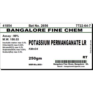 BFC POTASSIUM PERMANGANATE LR - 250gm, (KMnO4), CAS No 7722-64-7