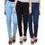 Masterly Weft Trendy Cool Multi Color Pack Of 3 Jeans For Women