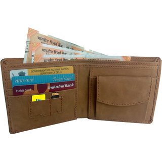 Eagle buzz Genuine leather multi colour wallet 3 Atm card with 1 coin pocket
