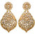 Asmitta Fancy Flower Shape Gold Plated Dangle Earring For Women