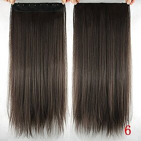 Homeoculture Straight Synthetic 24 inch Hair Extension With Free Puff Maker (Brown)