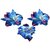 Homeoculture Bright Blue With Pink Orchid Flower Hair Clips Pack Of 2 Pieces