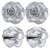 Homeoculture Silver Glittery Rose Flower Hair Clip | Pack of 2 pieces