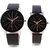 Varni Retail Round Dail Black Leather And Synthetic Strapmens Quartz Watch