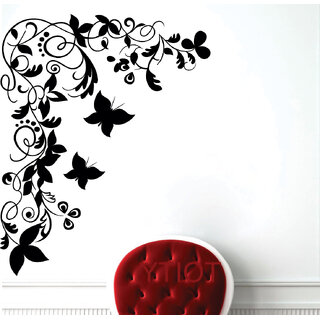                       EJA Art Butterfly Floral Corner Wall Sticker Material  PVC Pec  1                                              