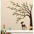 EJA Art brown tree cute animals Wall Sticker Material  PVC Pec  1