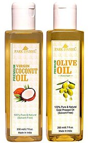 Park Daniel Virgin Coconut Oil And Olive Oil - Pure And Natural Combo Pack