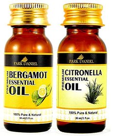 Park Daniel Pure and Natural Bergamot and Citronella Essential oil combo pack of 2 bottles of 30 ml(60 ml)