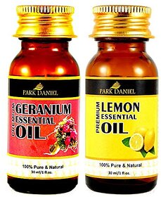 Park Daniel Pure and Natural Geranium and Lemon Essential oil combo of 2 bottles of 30 ml(60 ml)