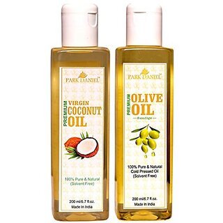 Park Daniel Virgin Coconut Oil And Olive Oil - Pure And Natural Combo Pack