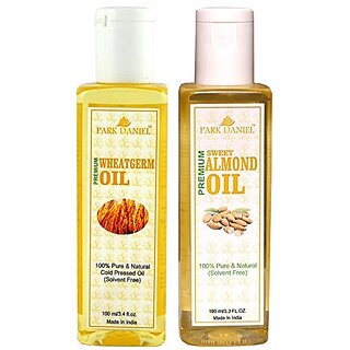 Premium Wheatgerm oil and Sweet Almond oil combo pack of 2 bottles of 100 ml(200 ml)