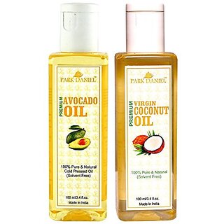 Premium Avocado oil and Virgin Coconut oil combo pack of 2 bottles of 100 ml(200 ml)