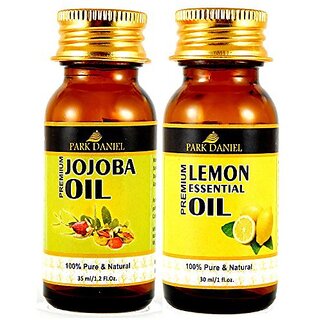                       Park Daniel Pure and Natural Jojoba Carrier oil and Lemon Essential oil combo of 2 bottles of 30 ml(60 ml)                                              