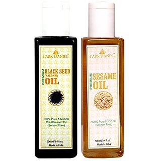 Park Daniel Premium Sesame oil and Black seed oil(Kalonji) combo pack of 2 bottles of 100 ml(200 ml)