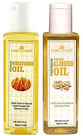 Park Daniel Premium Wheatgerm oil and Sweet Almond oil combo pack of 2 bottles of 100 ml(200 ml)