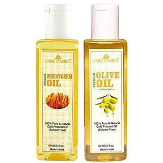 Park Daniel Premium Wheatgerm oil and Olive oil combo pack of 2 bottles of 100 ml(200 ml) Park Daniel Premium Wheatgerm oil and Olive oil combo pack of 2 bottles of 100 ml(200 ml)