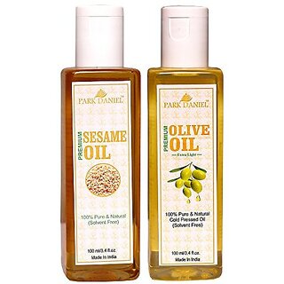 Park Daniel Virgin Sesame Oil and Olive Oil - Pure and Natural Combo pack of 2 bottles of 100 ml(200 ml) Park Daniel Virgin Sesame Oil and Olive Oil - Pure and Natural Combo pack of 2 bottles of 100 ml(200 ml)