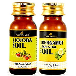                       Park Daniel Pure and Natural Jojoba Carrier oil and Bergamot Essential oil combo of 2 bottles of 30 ml60 ml)                                              