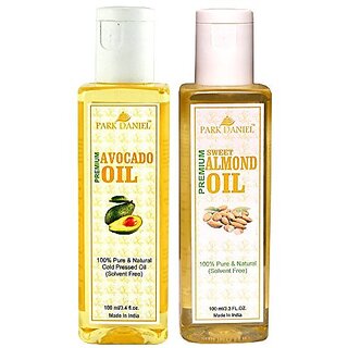                       Park Daniel Premium Avocado oil and Sweet Almond oil combo pack of 2 bottles of 100 ml(200 ml)                                              