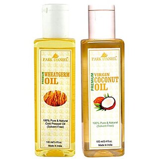                       Park Daniel Premium Wheatgerm oil and Virgin Coconut oil combo pack of 2 bottles of 100 ml(200 ml)                                              