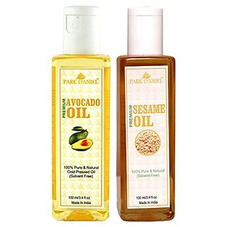 Park Daniel Premium Avocado oil and Sesame oil combo pack of 2 bottles of 100 ml(200 ml) Park Daniel Premium Avocado oil and Sesame oil combo pack of 2 bottles of 100 ml(200 ml)
