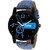 Fules Black Dial Blue Denim Strap watch for men 6 month warranty