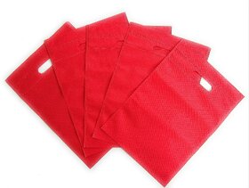 Non woven Carry Bag, Shopping Bag, Reusable Bag,Grocery Bag,Eco friendly Bag,D Cut Bag (RED Size 10 X 14,Pack of 75)