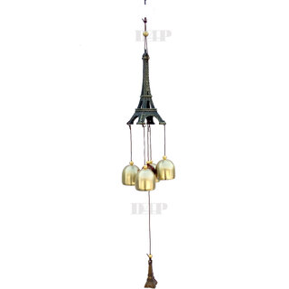 Discount4product Antiq Color Effile Tower 4bell Metal Wind Chime For Positive Energy