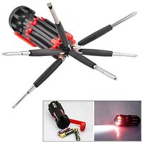 8 in 1 Multi Screwdriver Led Torch Portable Screw driver set Tool Kit