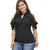 Aashish Fabrics - Black Flare Net Cold Shoulder Women Crepe Top