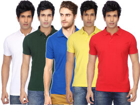 Ketex Slim Fit Polo Multicolor T-Shirt for Men (Pack of 5)