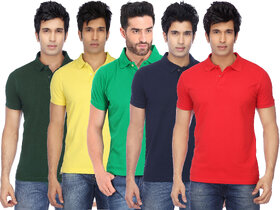 KETEX Multi Slim Fit Polo T Shirt Pack of 5
