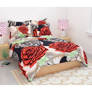 Angel home Polycotton 3D Double bedsheet with 2 Pillow Covers ( PL-811)