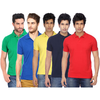 K-TEX Mens Multicolor Cotton Blend Gyming Tshirt Pack of 5