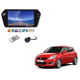 7 Inch Full HD Bluetooth LED Video Monitor Screen with USB , Bluetooth + 8 LED Reverse Parking Camera For Maruti Suzuki Swift