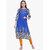 Varkha Fashion Women's Blue Paisley Long Straight Stitched Kurti