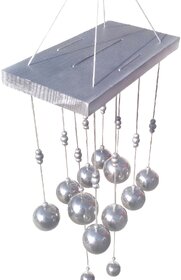 Discount4product Maroon Rectangle 10 bell Wind Chime For Positive Energy  Decoration