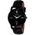 Mark Regal Round Black Dail Black Leather Strap Analog Watch For Mens