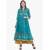 Varkha Fashion Women's Green Block Print Long Anarkali Stitched Kurti