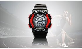 Men's Sports Watch Black And Red