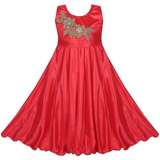 Red Princess Coral Party Wear Dress For Girls by Princeandprincess
