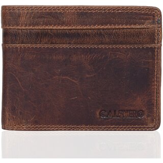 Calfnero Men's Pure Leather Bi-fold Wallets