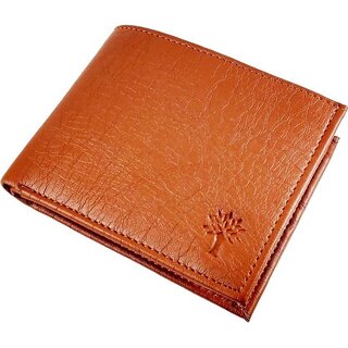 Adam Jones Tan Leatherite Casual Bi-fold Wallet For Men