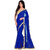 Women's Royal Blue Georgette Sari Peral Work With  Blouse 					