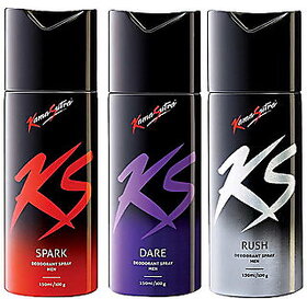Ks Kamasutra Deo Deodorants Body Spray For Men - Pack Of 3 Pcs