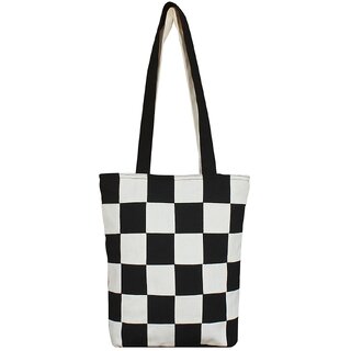 Ryan Women's Shopping Cotton Tote bag (black  white)