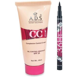 ADS CC Cream with Sketch Pen Eyeliner(Set of 2)