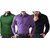 Akaas Man's Shirts Combo (Black,Purple,Green)